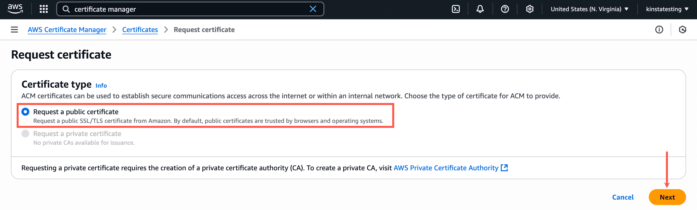 Een publiek certificaat aanvragen