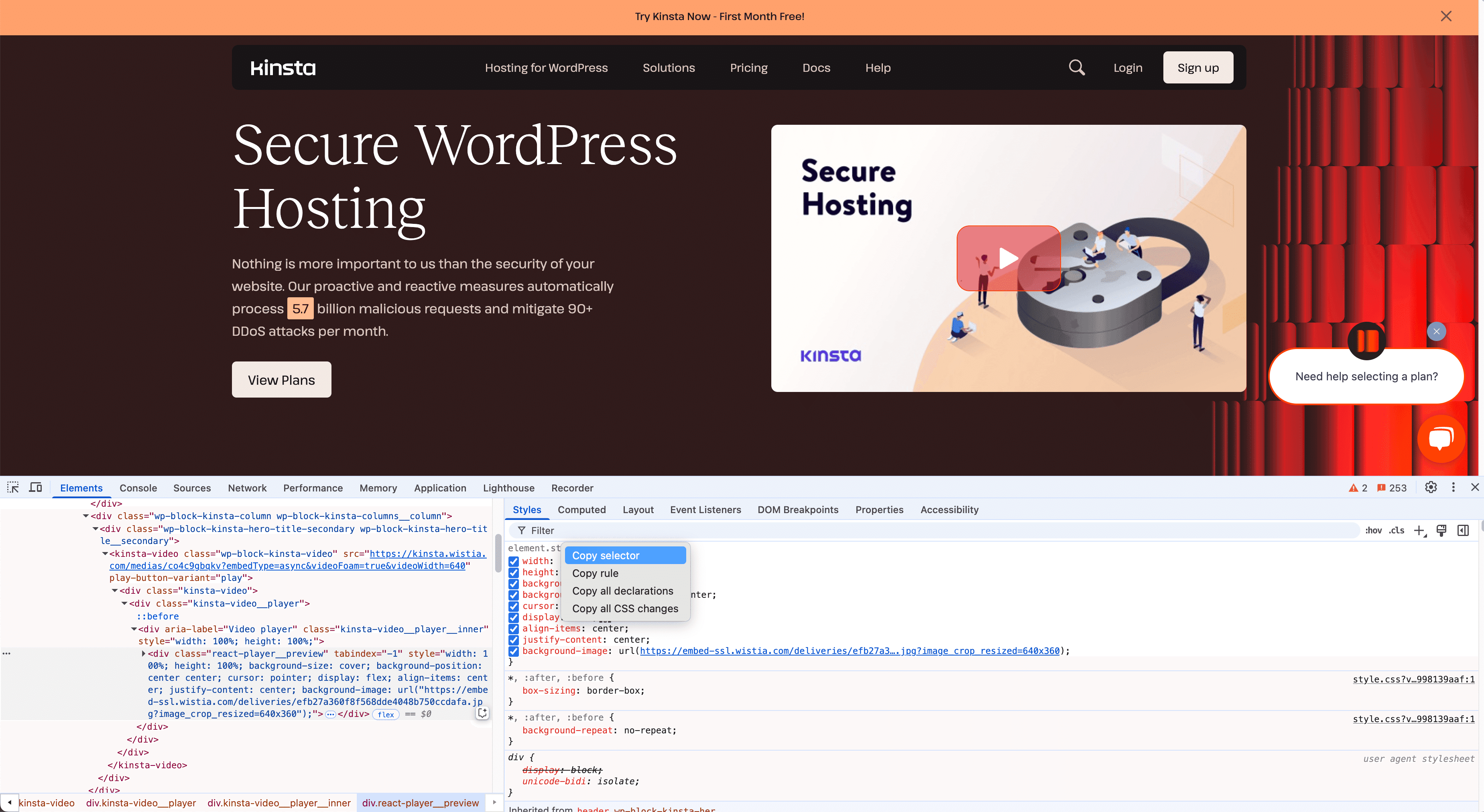 Identifiziere und kopiere einen CSS-Selektor in deinem Browser