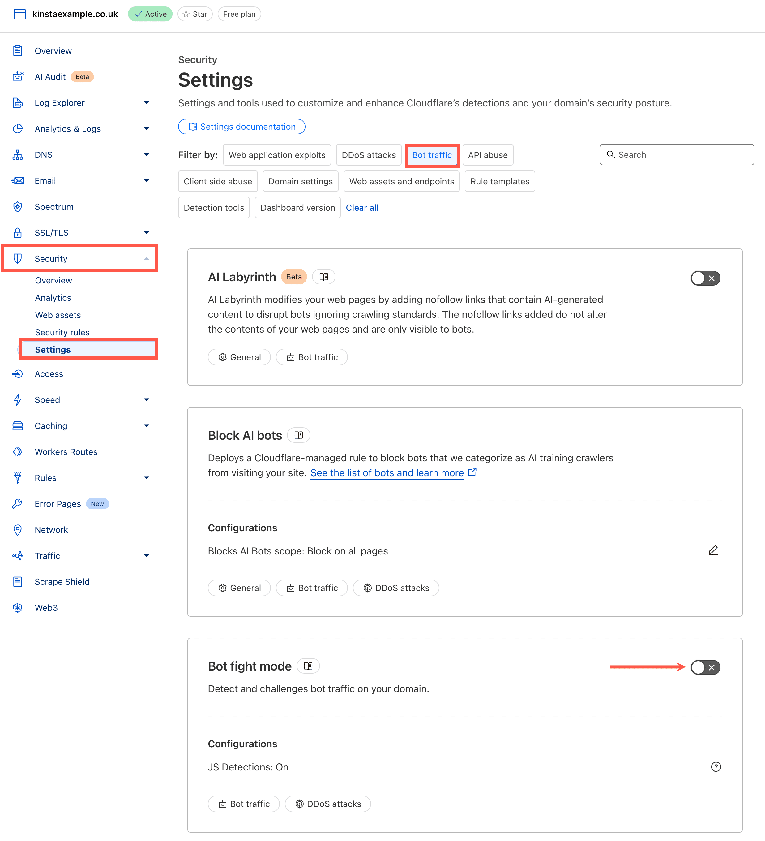 Enable Bot Fight Mode in Cloudflare.