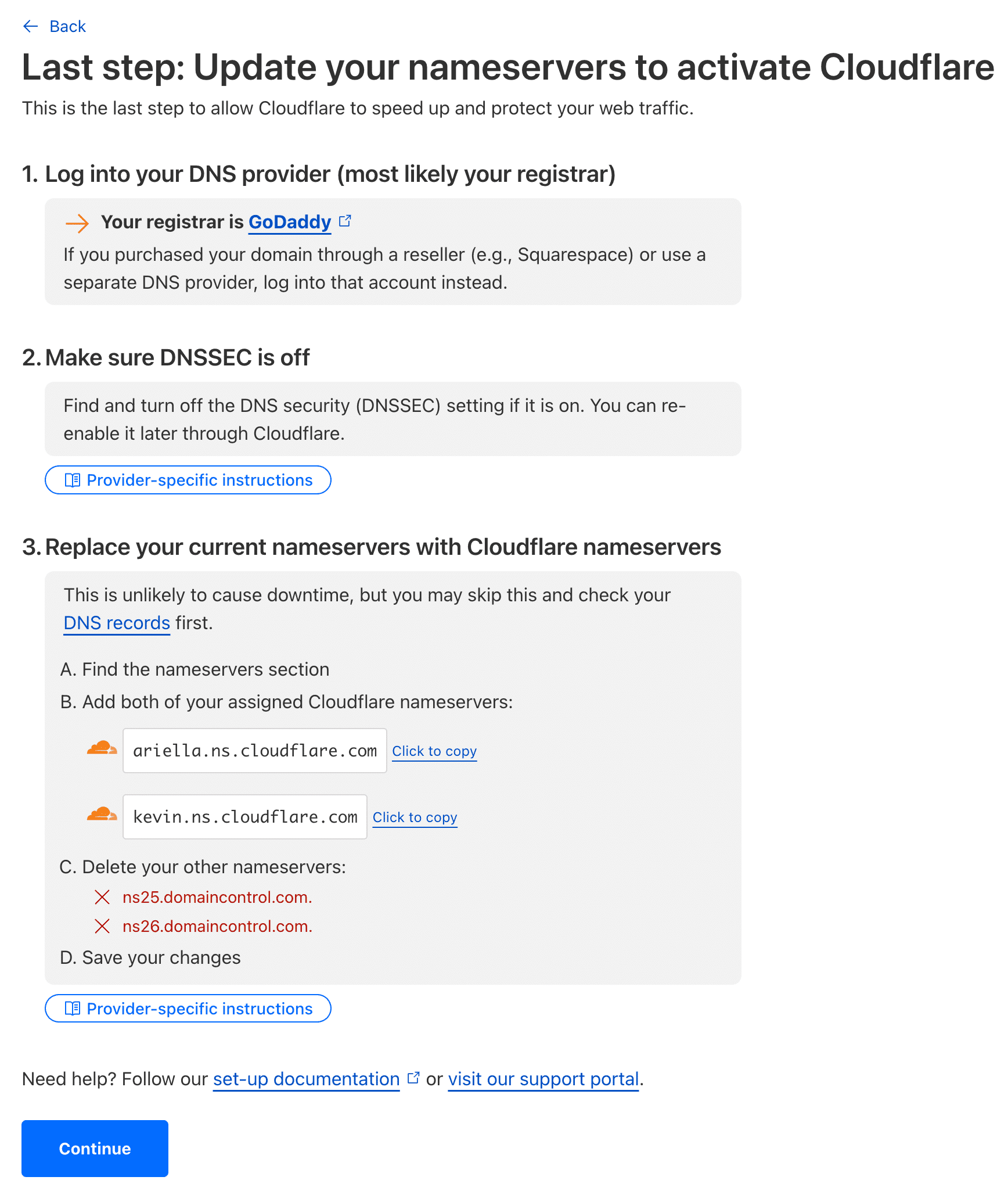 Update your nameservers.