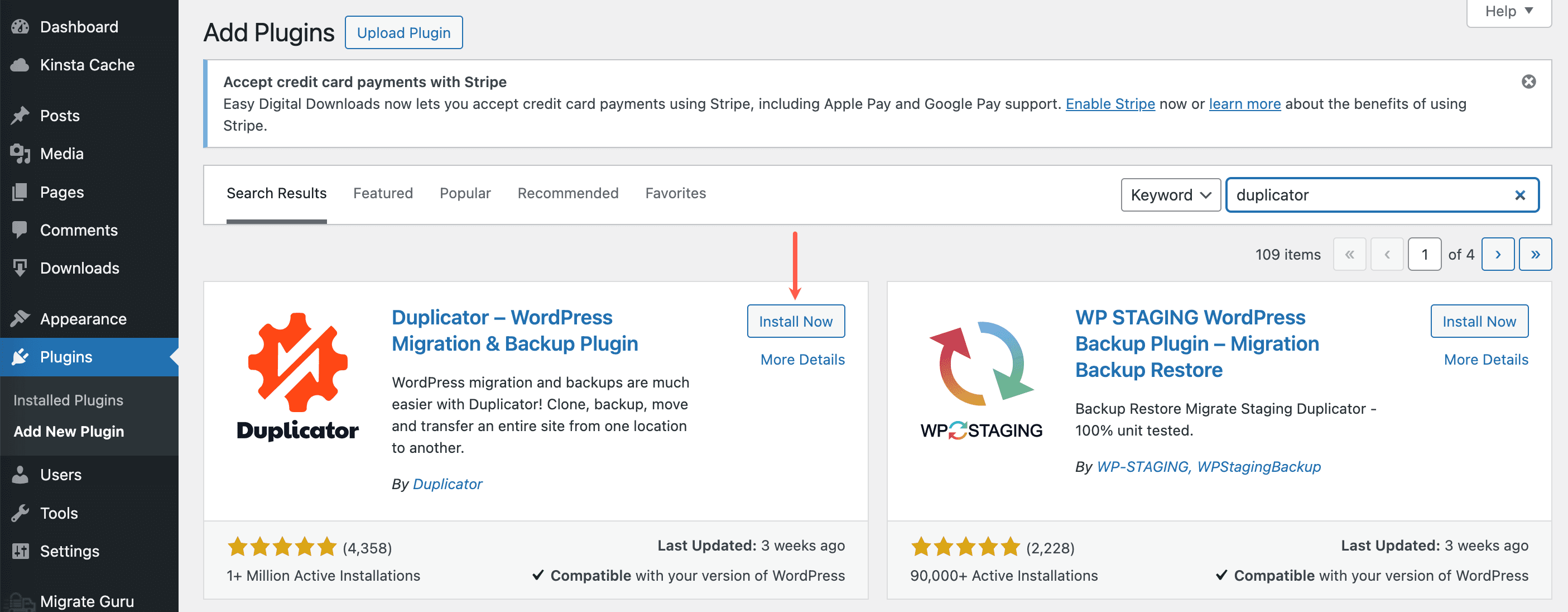 Installeer de WordPress Duplicator plugin