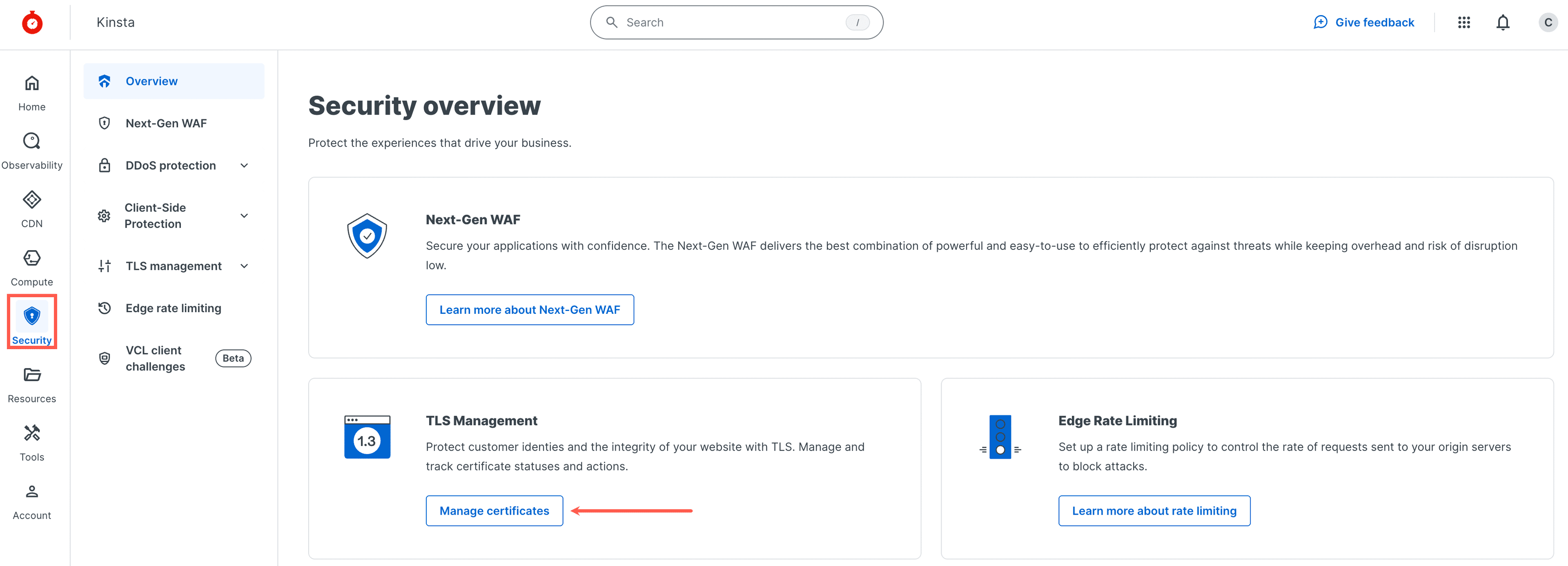 Gerenciar certificados TLS no Fastly.