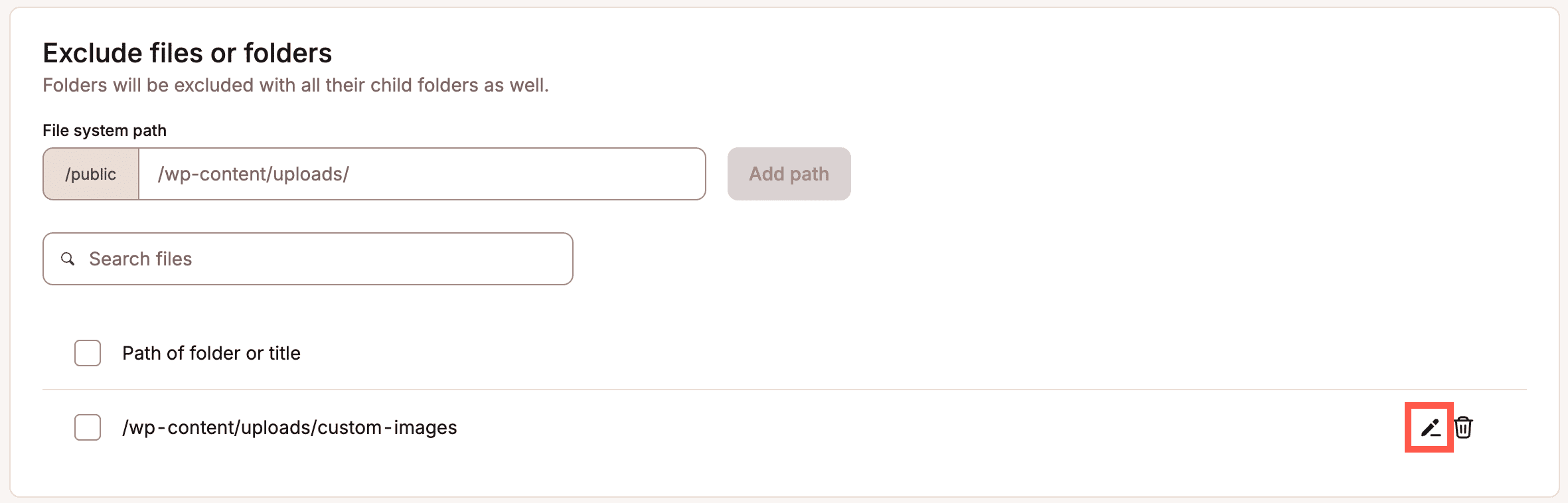 Edit directory or URL exclusions in Kinsta CDN settings.