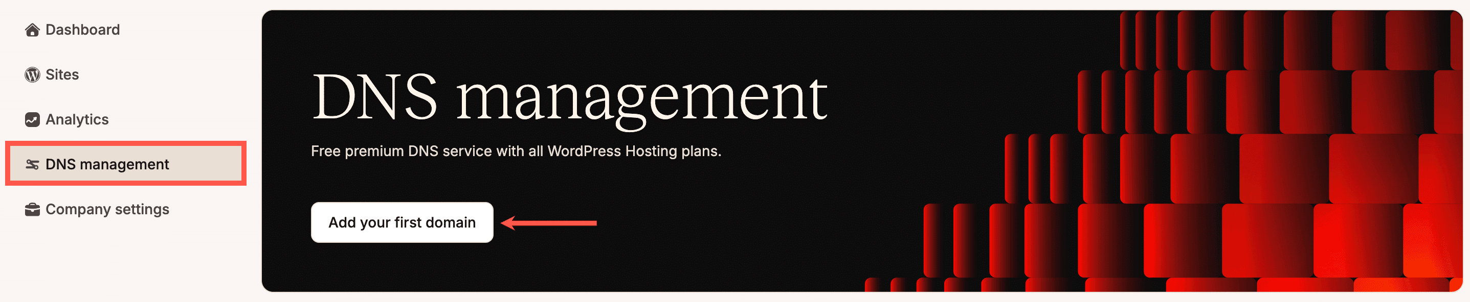 Aggiungi il tuo dominio alla gestione DNS in MyKinsta.