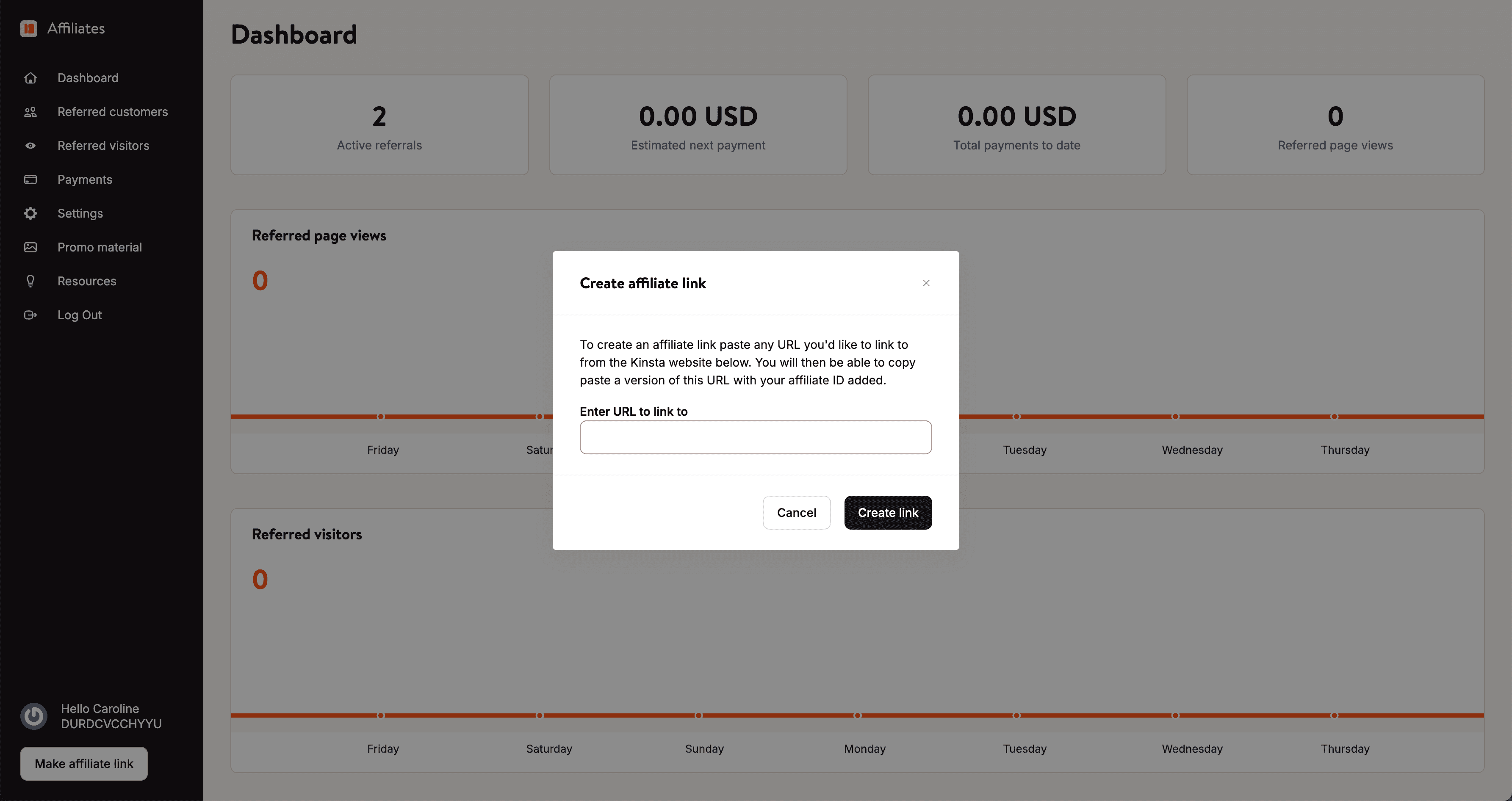 Affiliate links maken