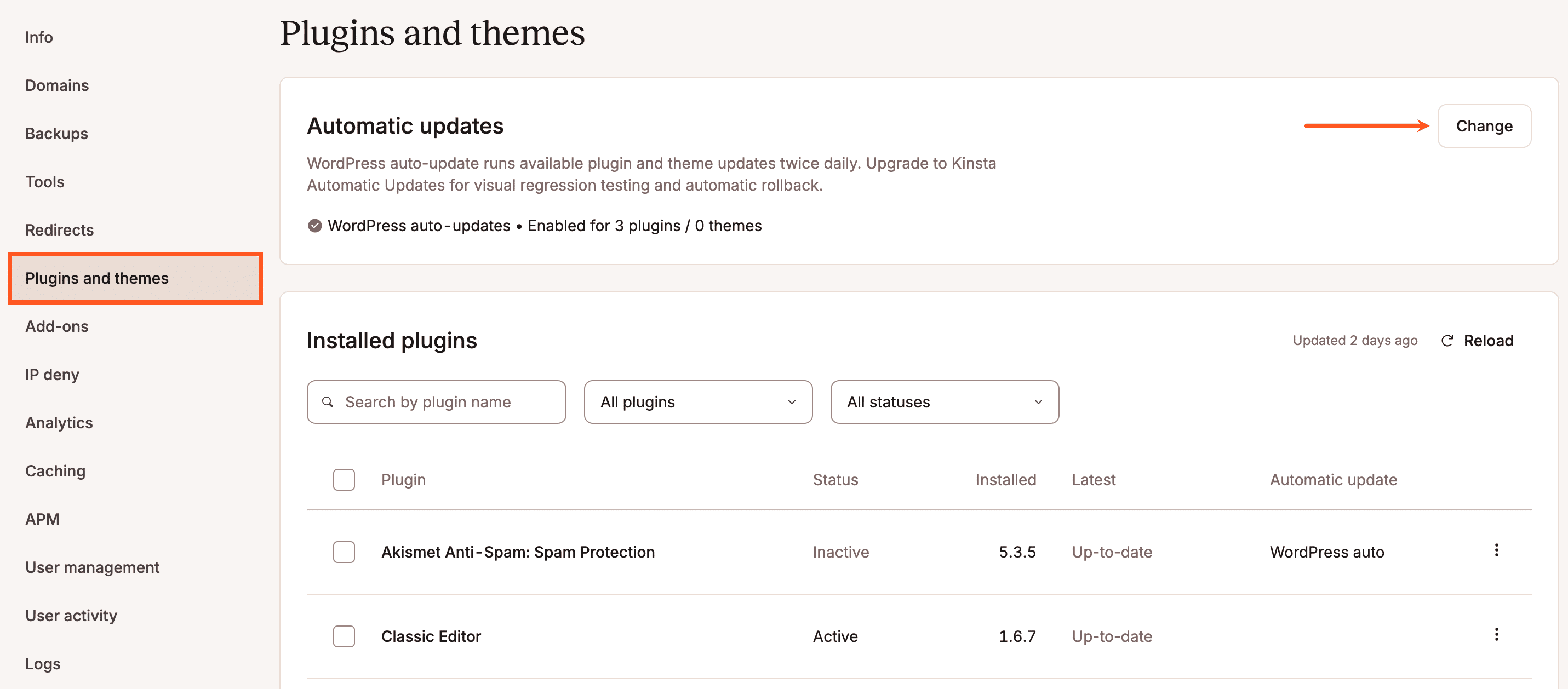 Aktiviere automatische Updates für Plugins und Themes