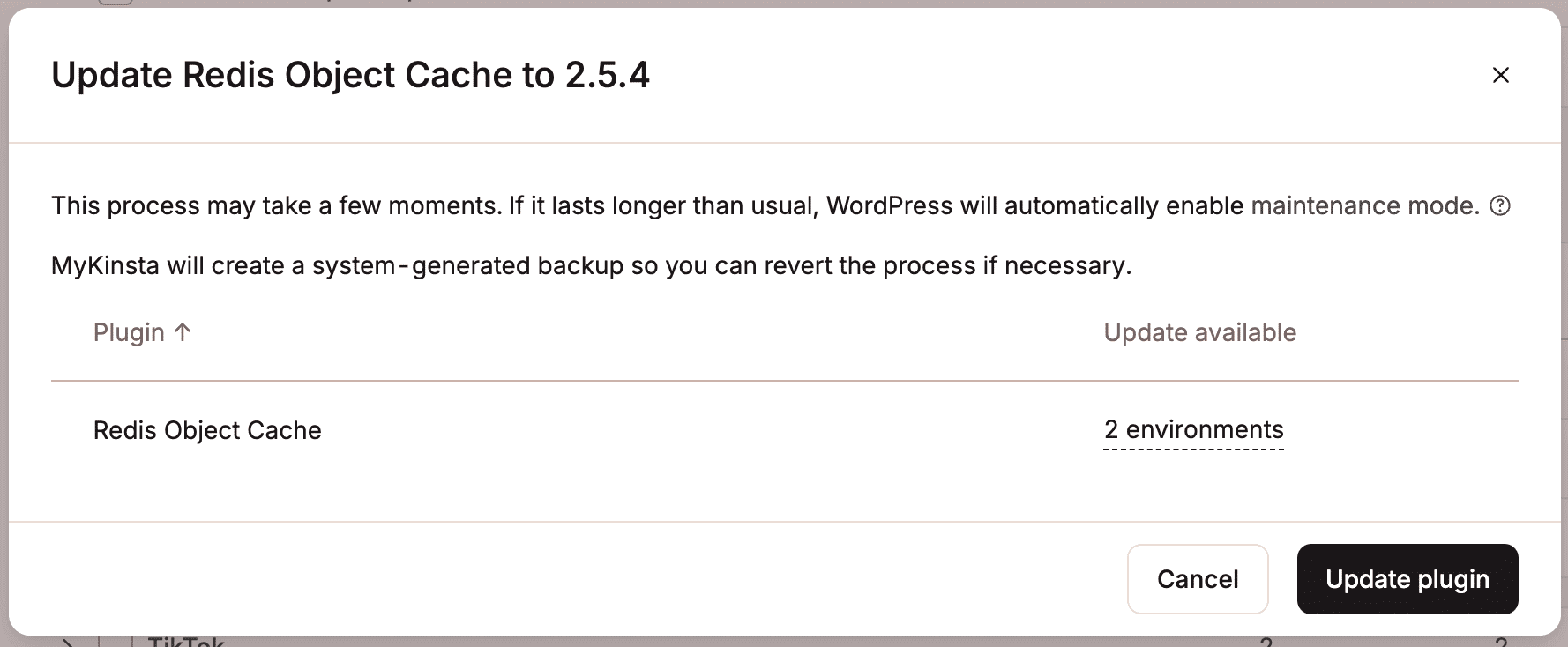 Confirmez que vous souhaitez mettre à jour l'extension.