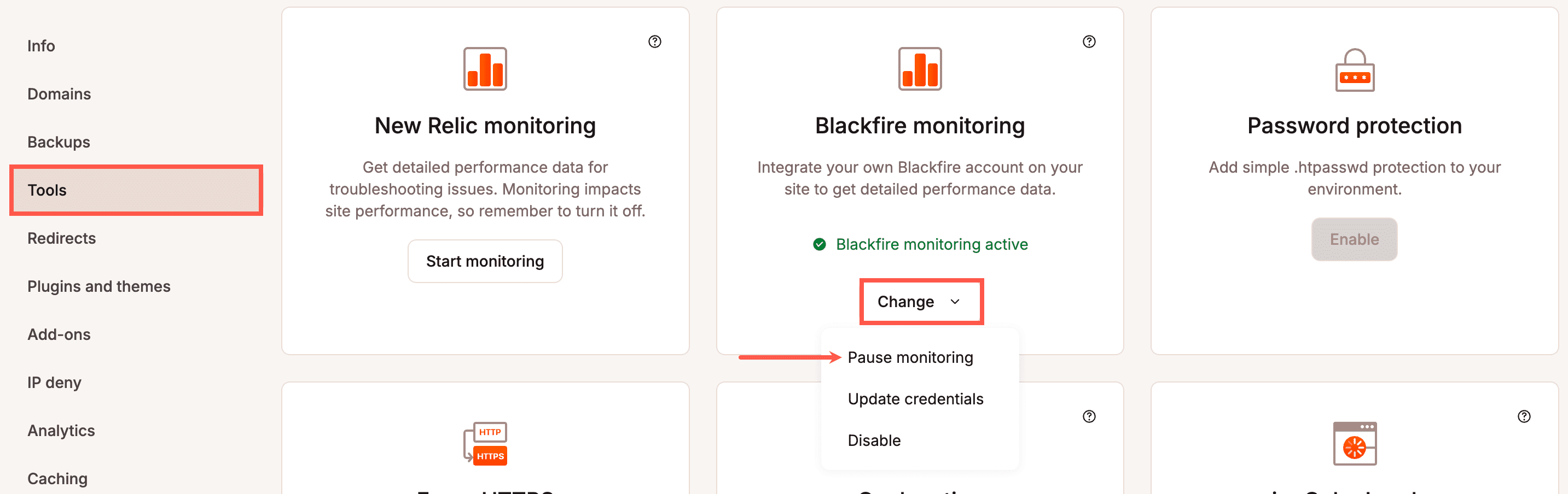 Pause Blackfire monitoring.