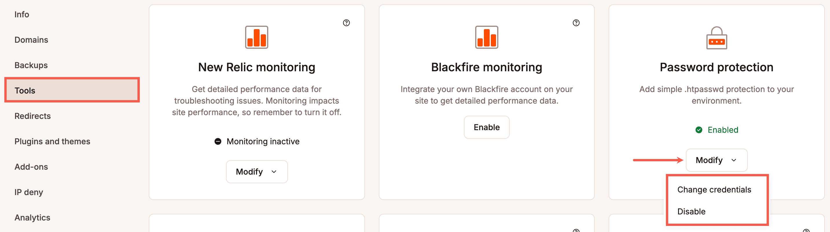 Change or disable Password protection.