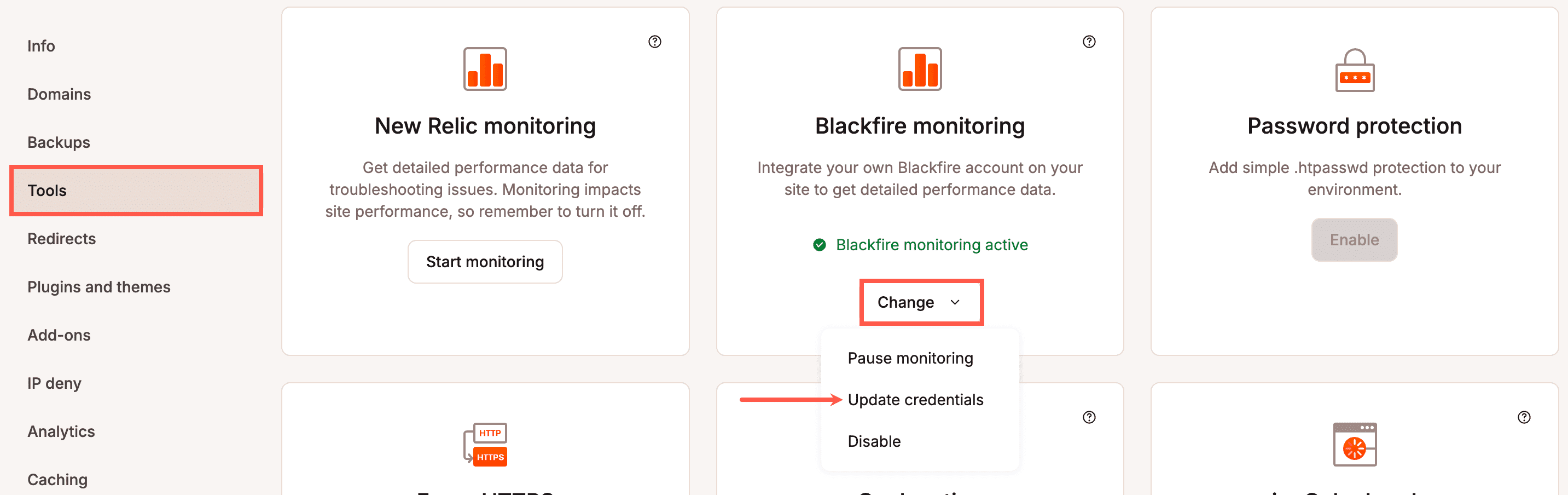 Update your credentials for Blackfire monitoring.