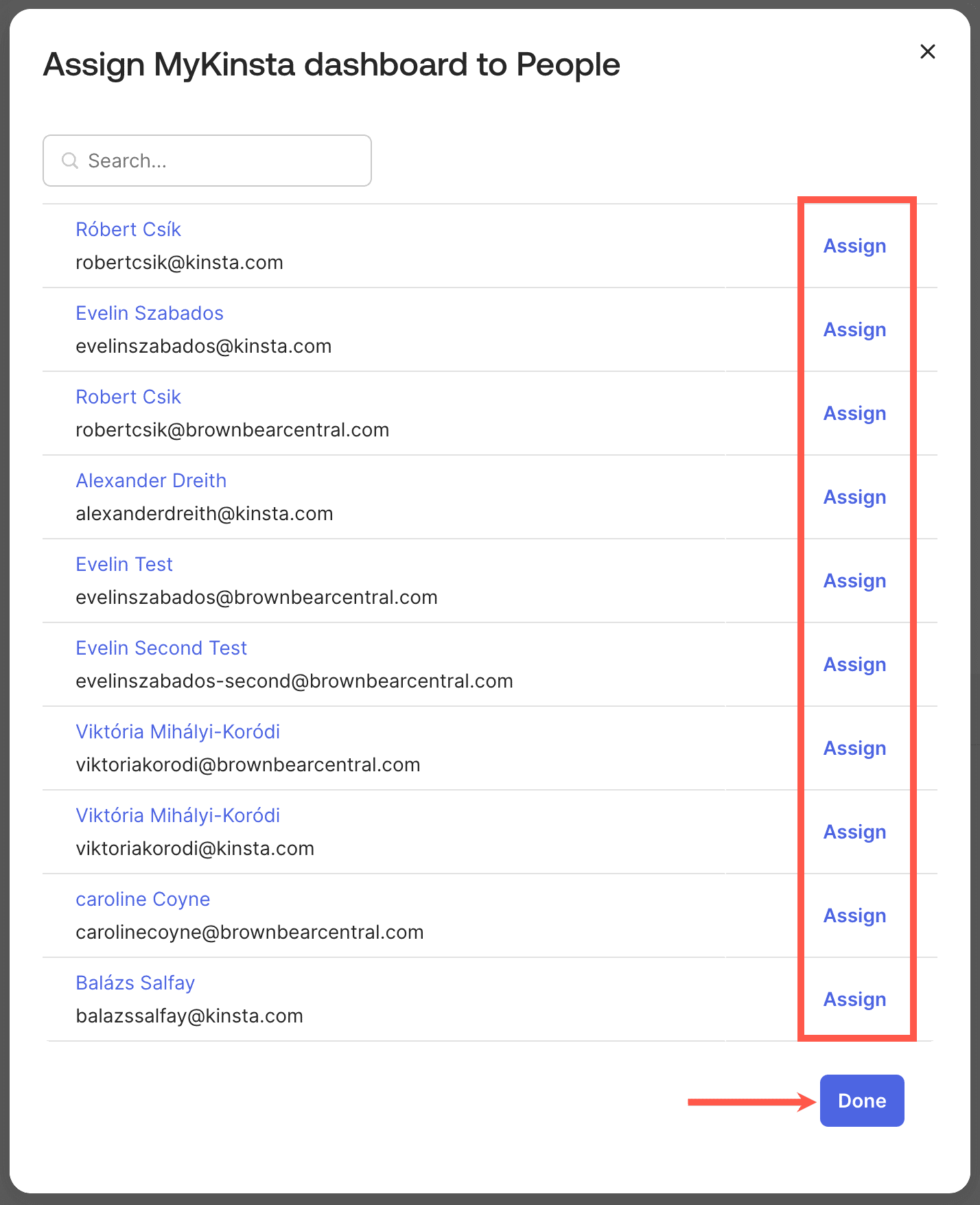 Assign users to the MyKinsta SAML application in Okta.