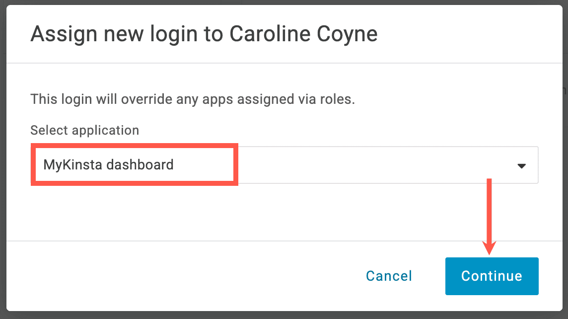 Assign an application to a user in OneLogin.