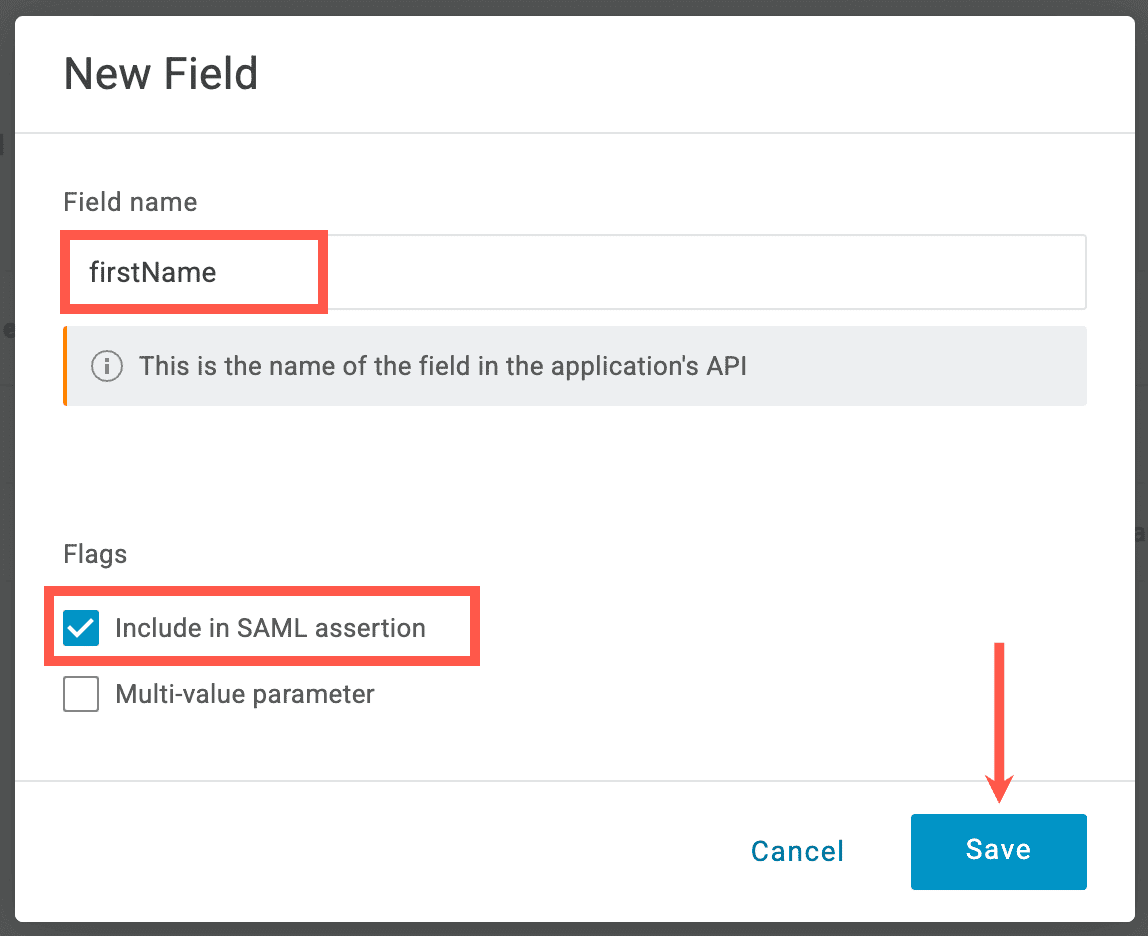 OneLoginでfirstNameをパラメータとして追加