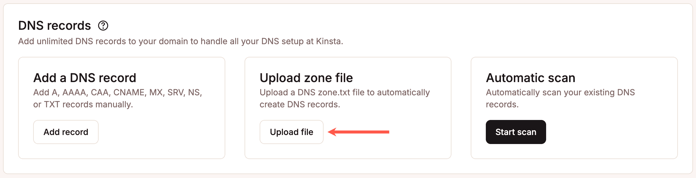 Carica un file .txt su MyKinsta.