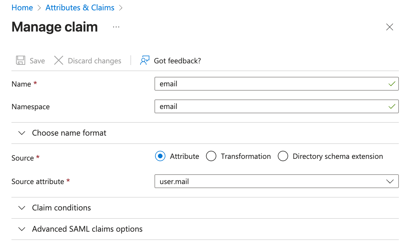 Mettre à jour la revendication d'adresse e-mail dans Microsoft Entra.