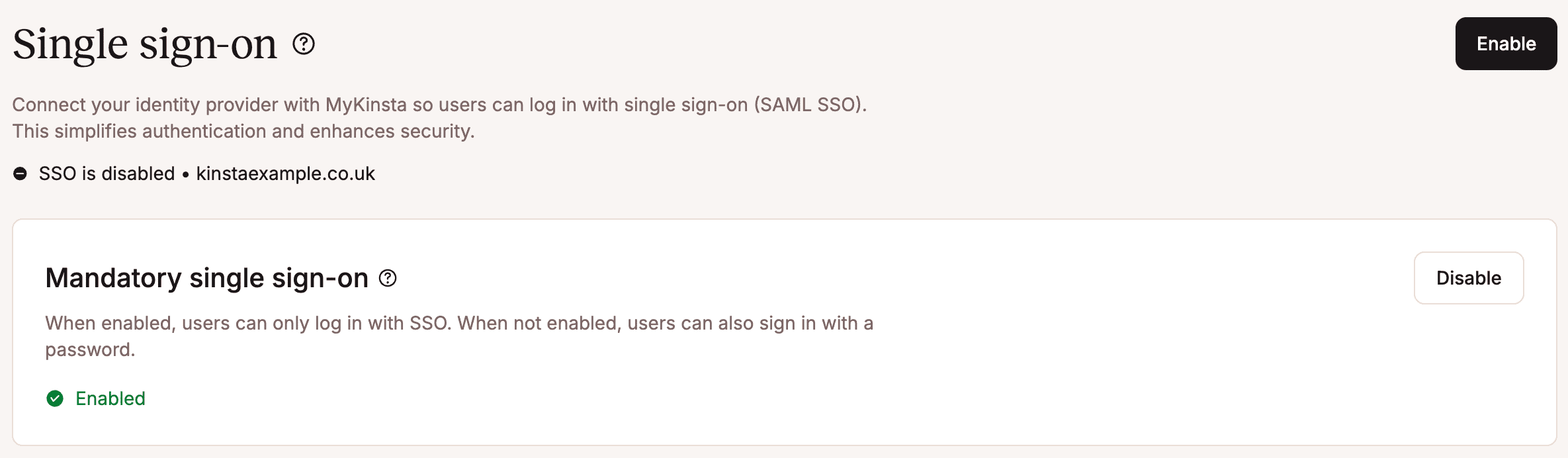 Aktiviere das obligatorische SSO für alle Benutzer
