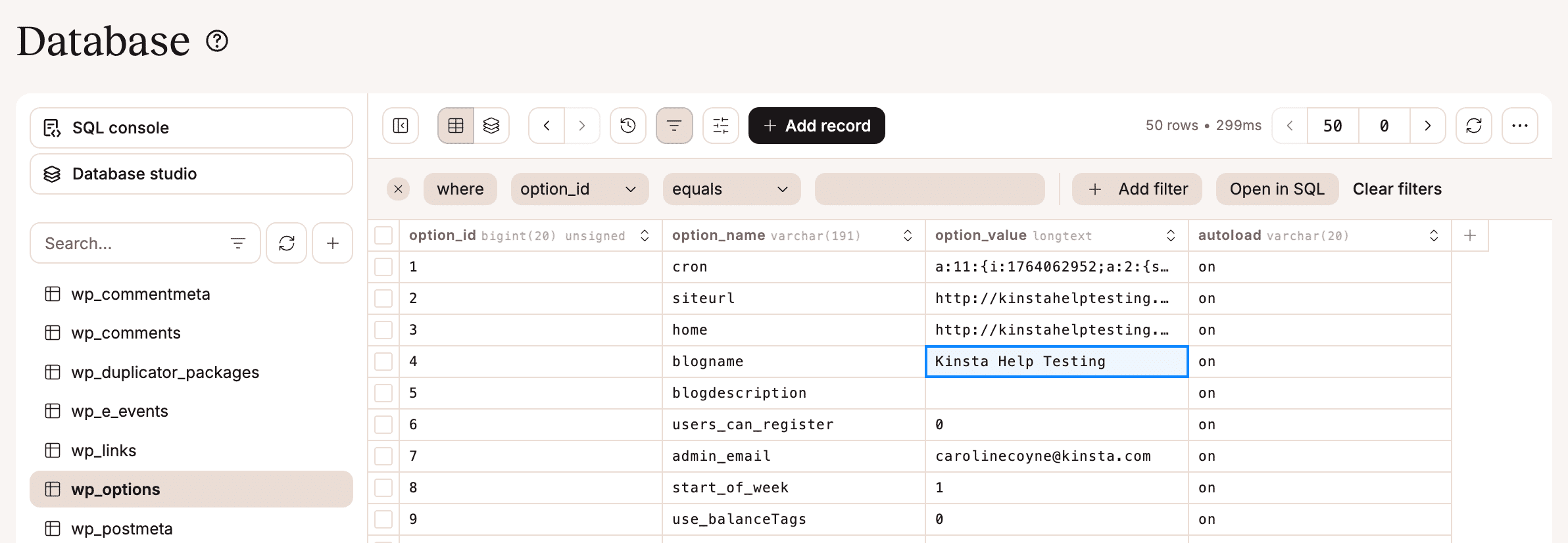 Edit a value in your database.