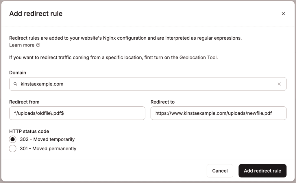Redirigir un archivo PDF a un archivo diferente.