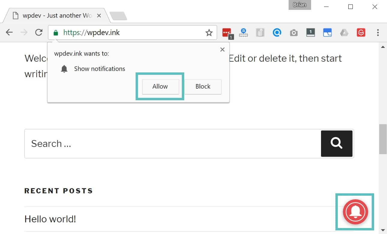 Subscribe to push notifications Abonniere Push-Benachrichtigungen