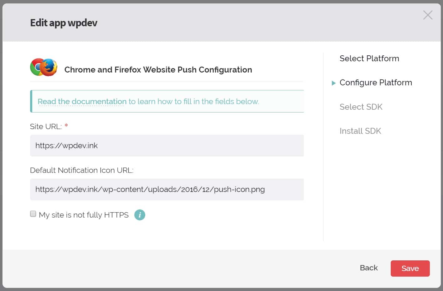 Push notification URL Push-Benachrichtigung URL