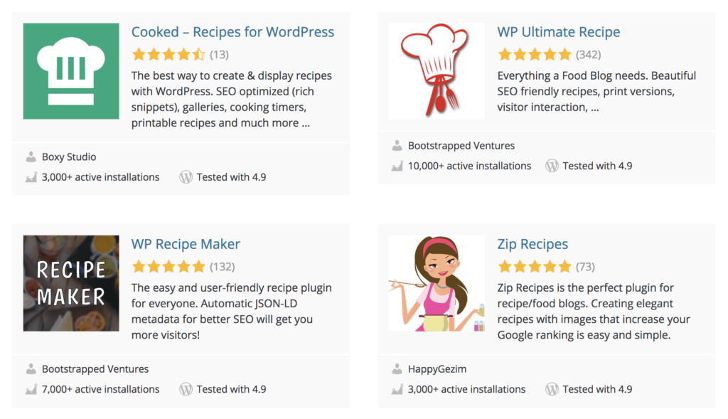 WordPress recipe plugins WordPress Rezept-Plugins