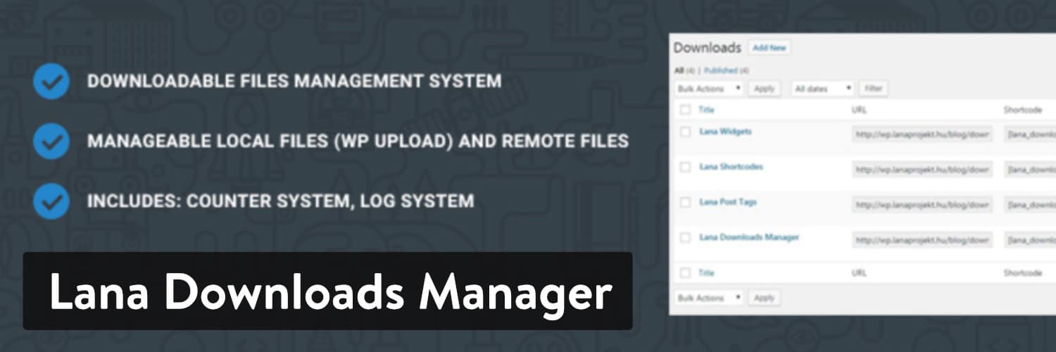 Lana Downloads Manager plugin Lana Downloads Manager-Plugin