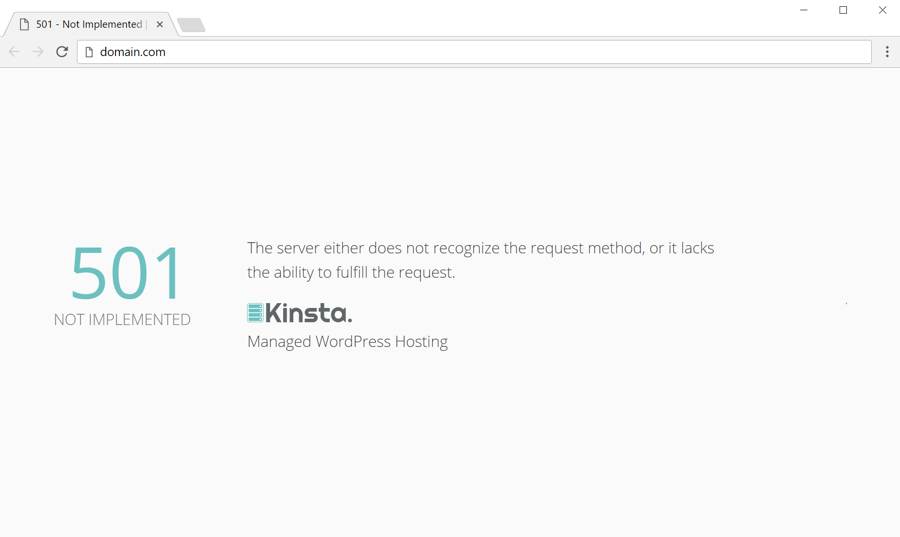 501 not implemented error in browser 501 ikke implementeret fejl i browser