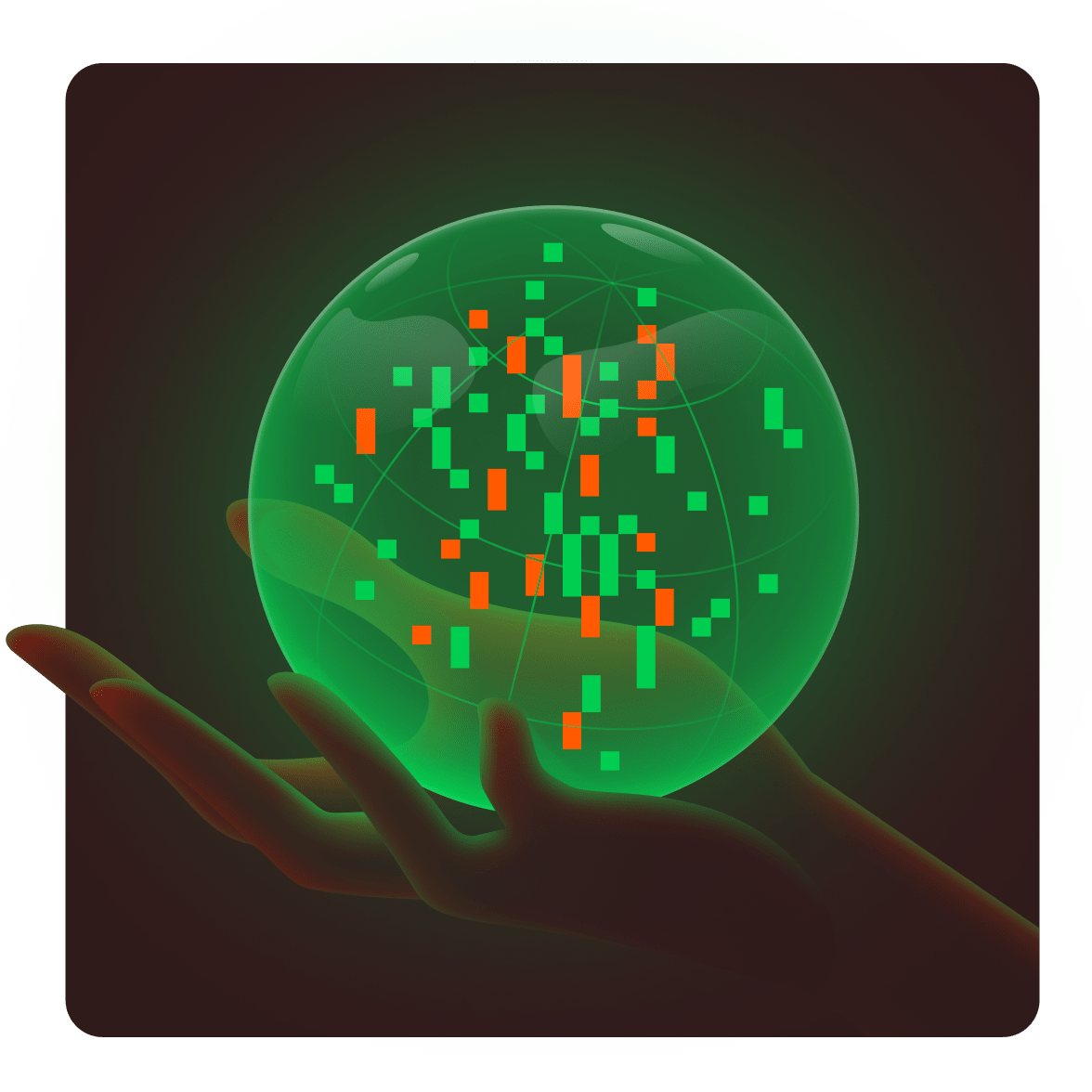 Imagen de una mano con un globo terráqueo