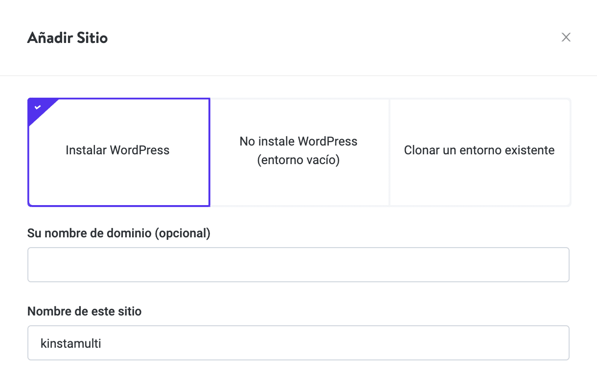 Crea una nueva instalación de WordPress.