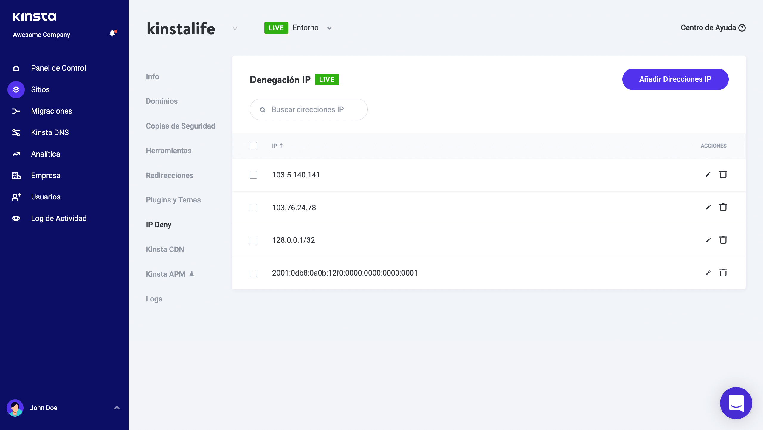 Herramienta de IP Deny