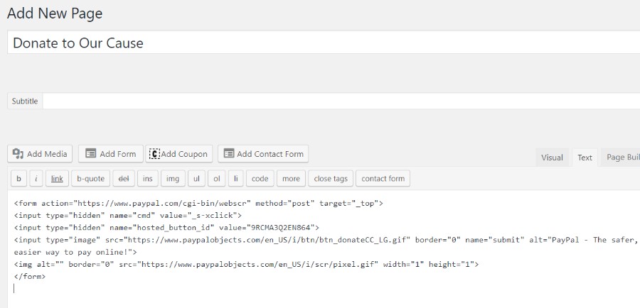 Paste code into text editor Pegar el código dentro del editor de texto.