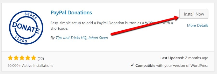 Install PayPal Donations plugin Instalar el plugin de PayPal Donations