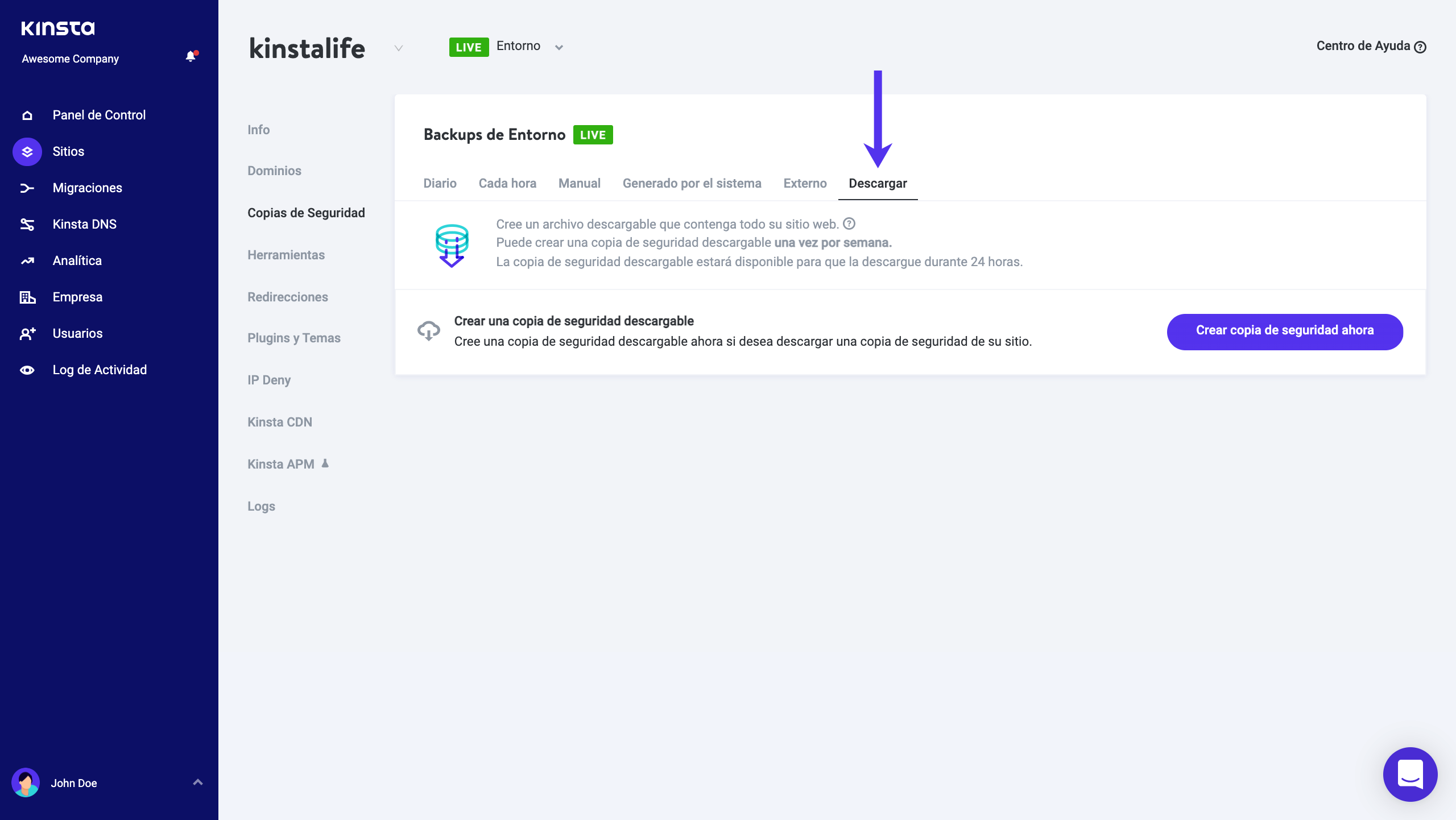 Descargue un backup completo de WordPress