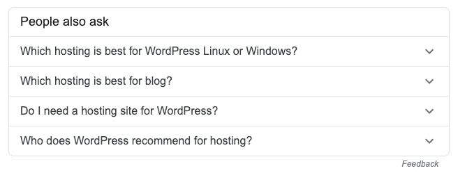 Casilla de “La gente también pregunta” en los SERPs
