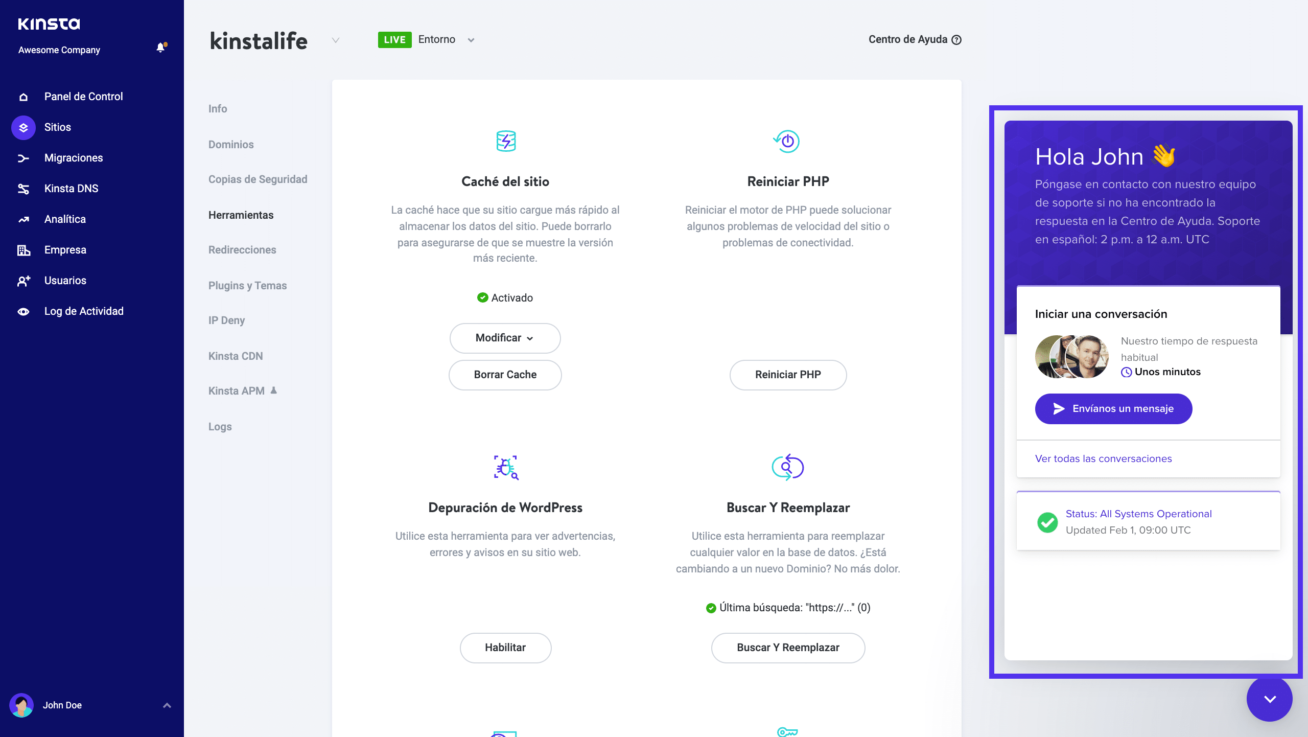¿Cómo contactar con el soporte de Kinsta?