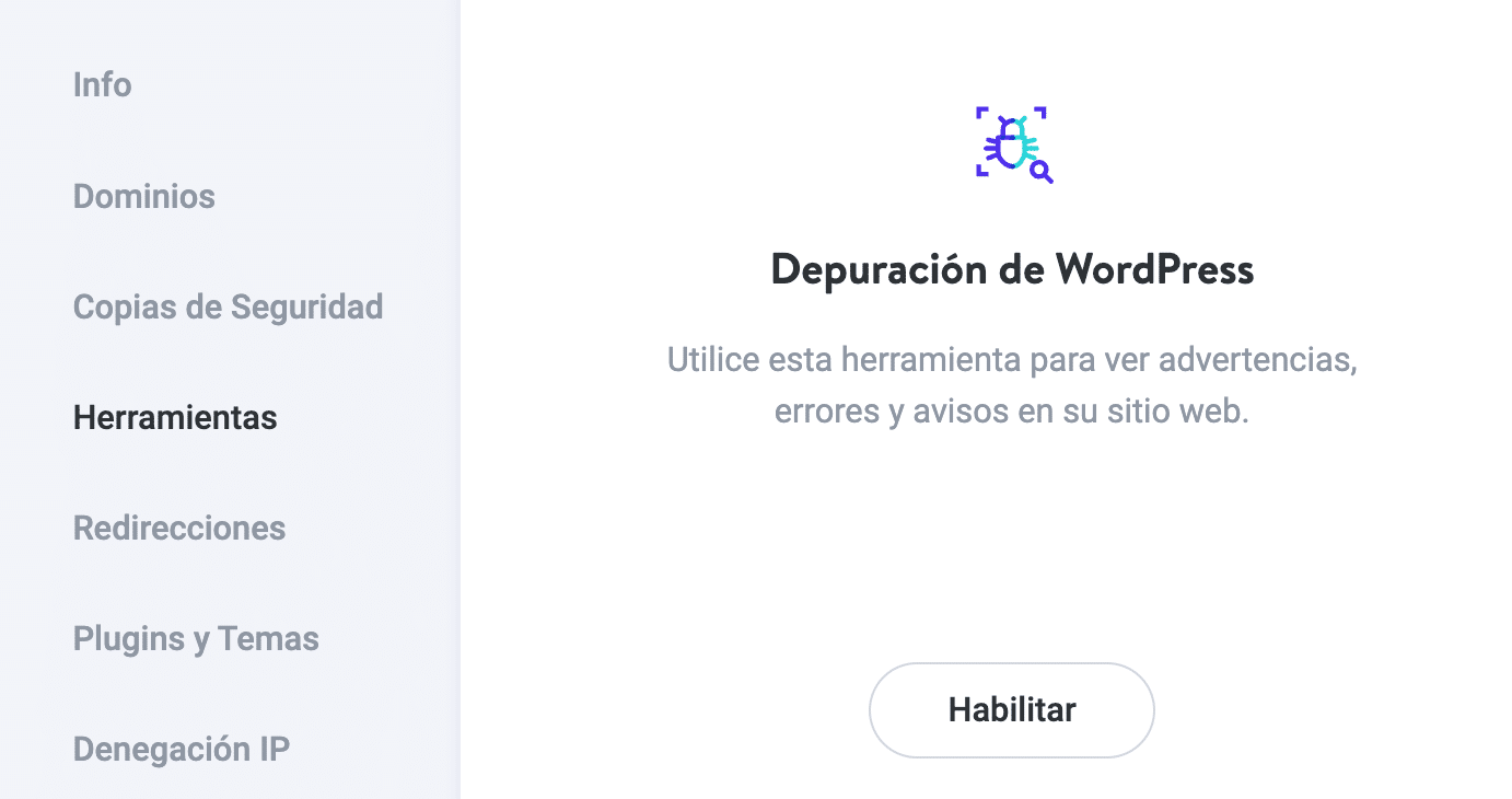 Depuración de WordPress en MyKinsta