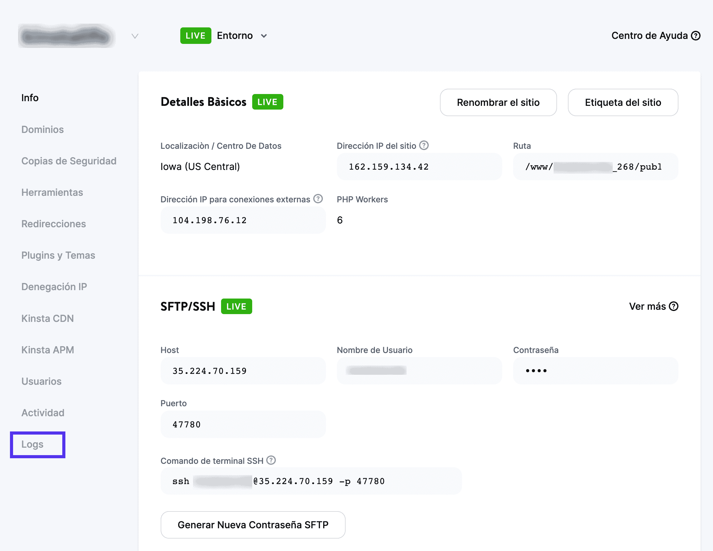 Haz clic en la pestaña