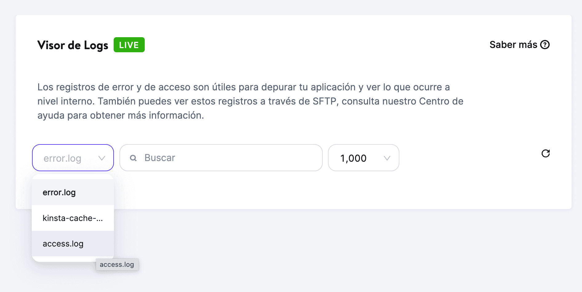 Selecciona el botón de registro de acceso