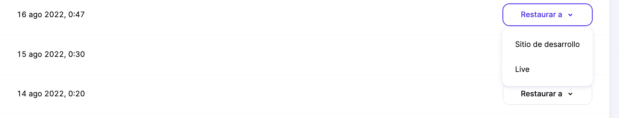 Restaurar copia de seguridad en MyKinsta