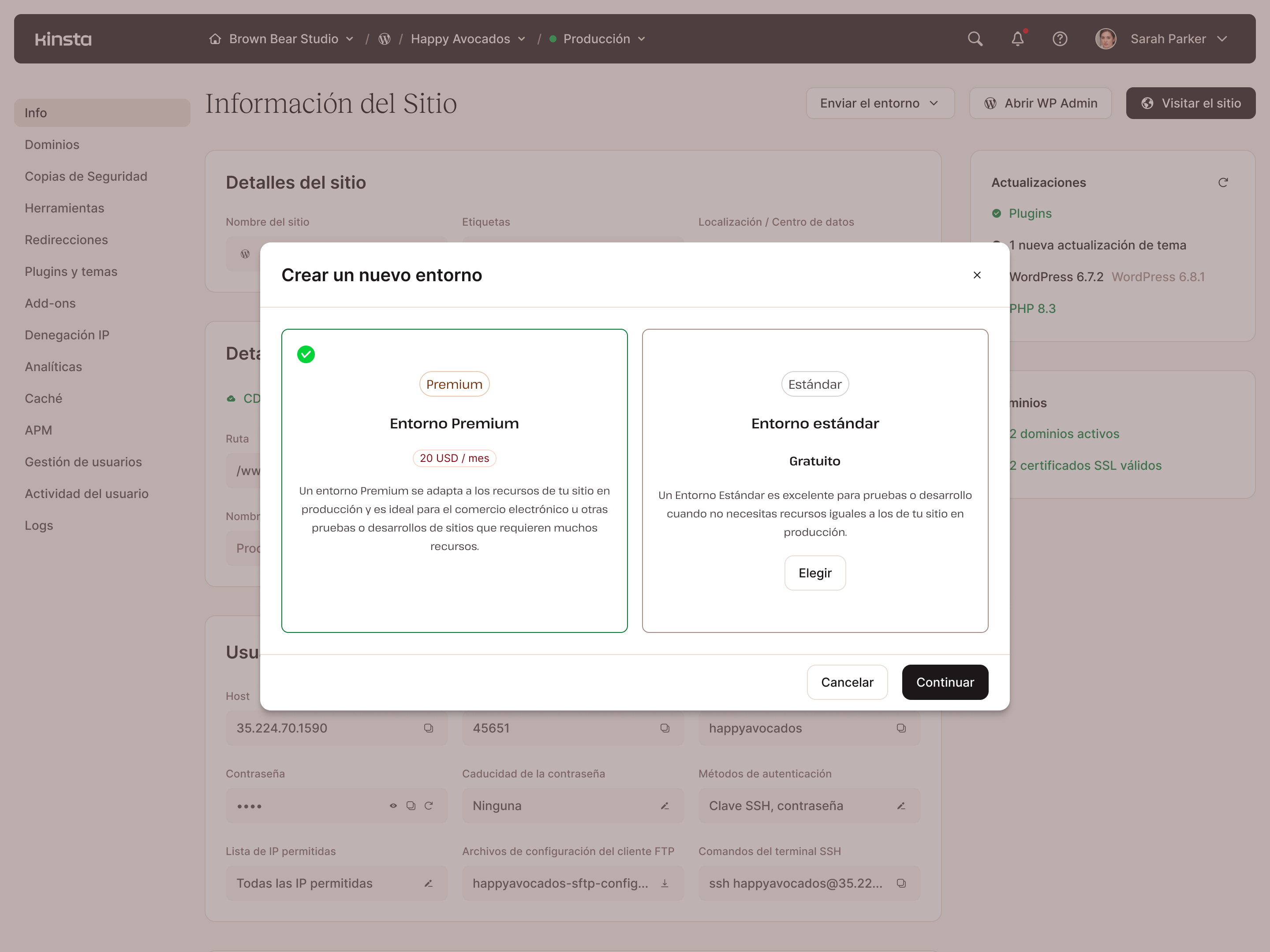Configuración del entorno staging con un solo clic