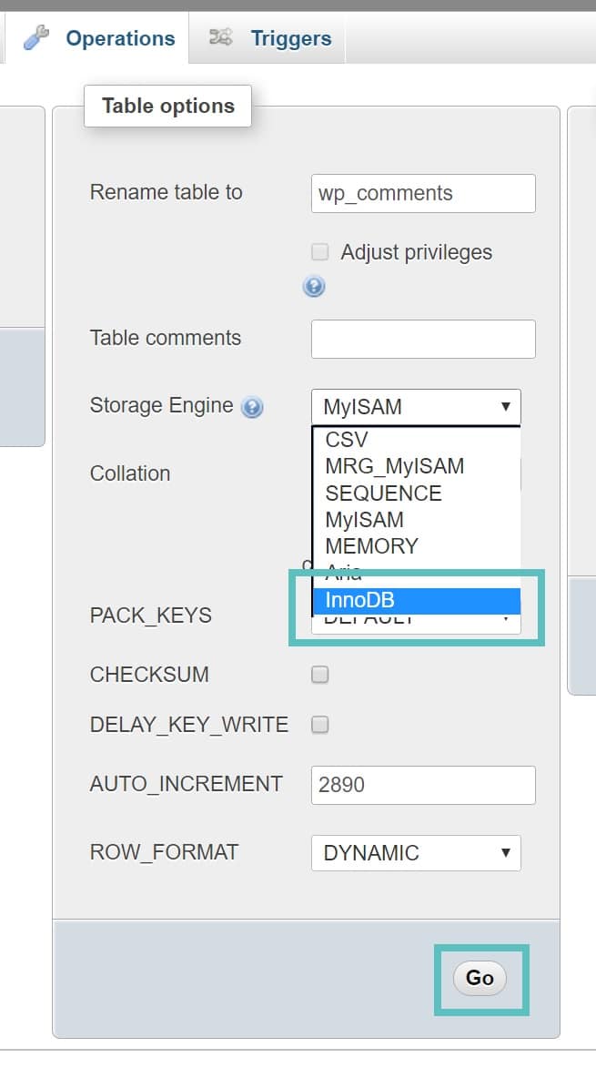 Convertir MyISAM en InnoDB