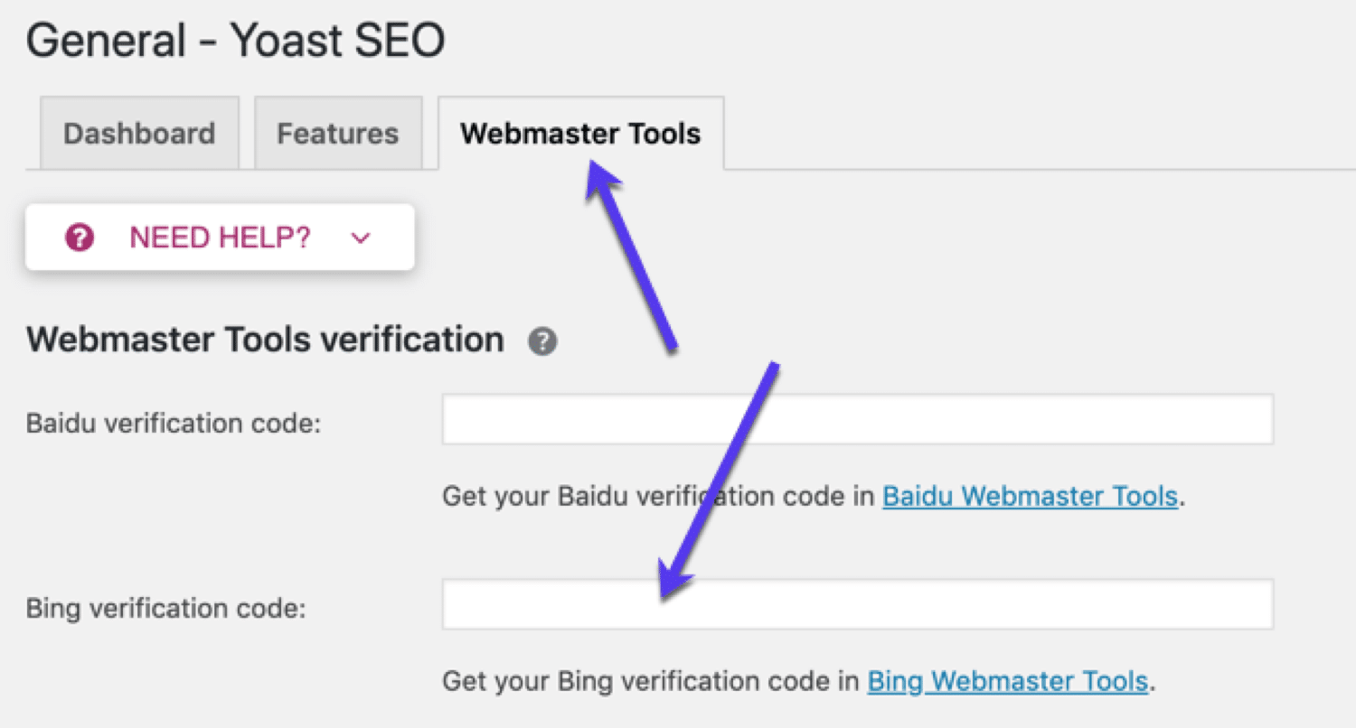 Yoast SEO : Configurer Bing Webmaster Tools