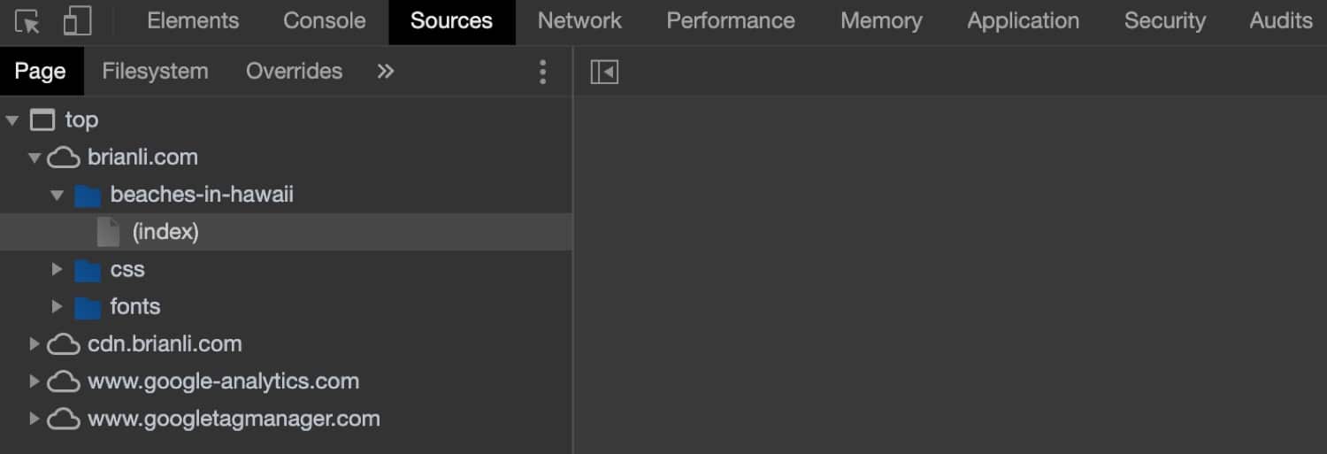 Trouvez des ressource externes grâce aux outils de développement.