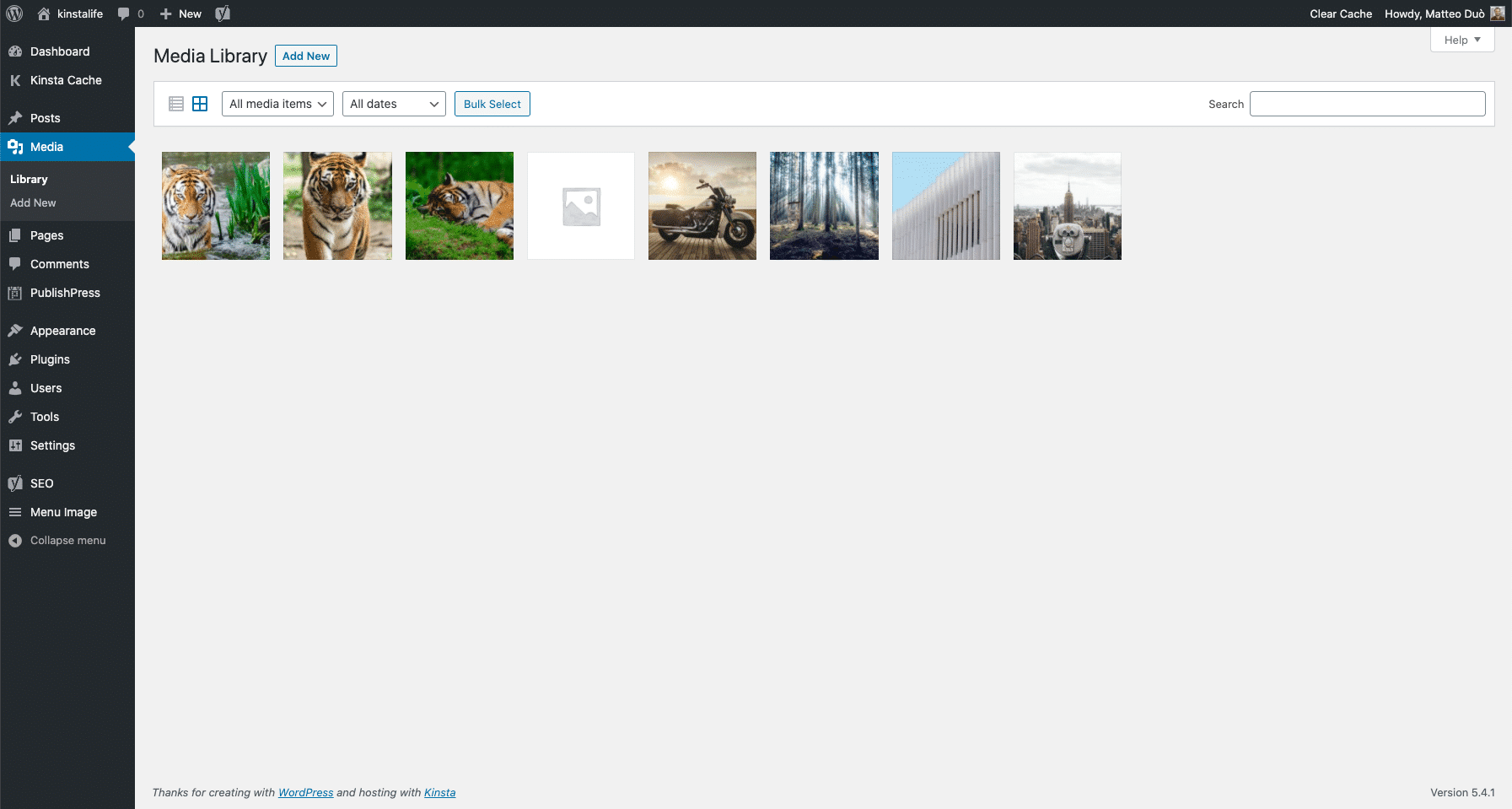 Bibliothèque de médias WordPress