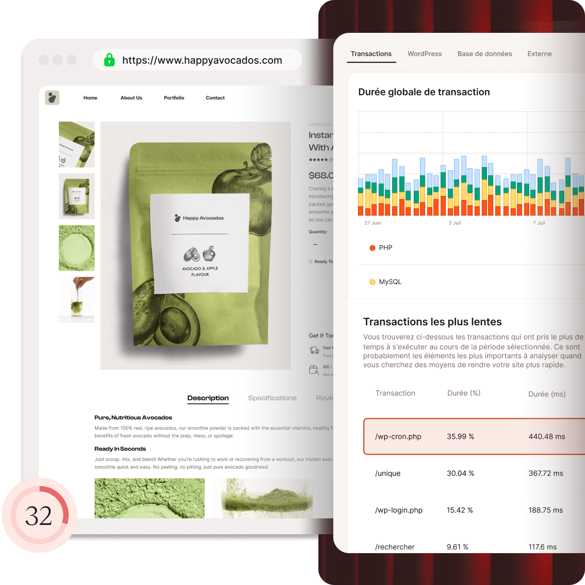 Exemples d'améliorations potentielles de la vitesse grâce à la mise en cache des bords