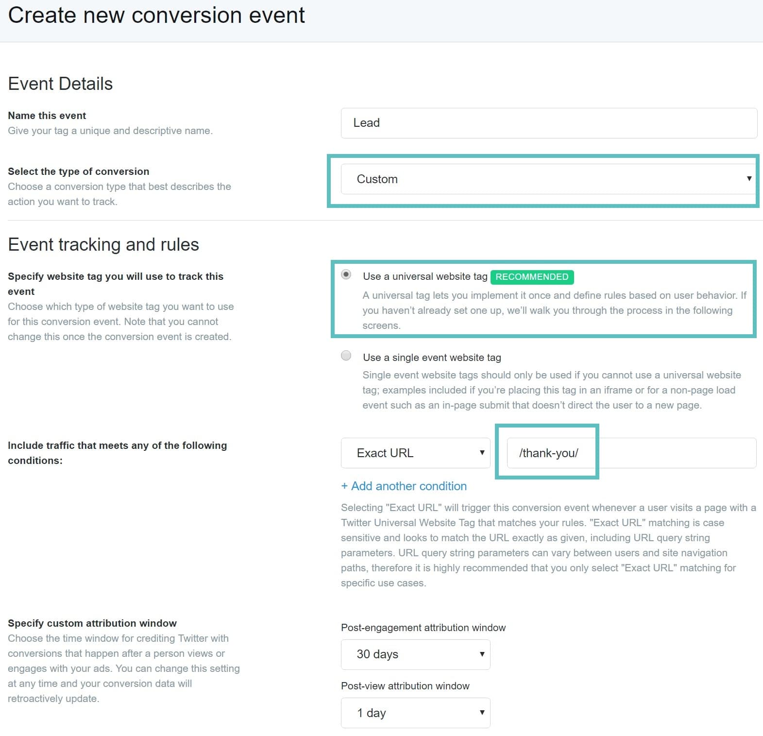 Twitter custom URL conversion Conversione URL personale in Twitter