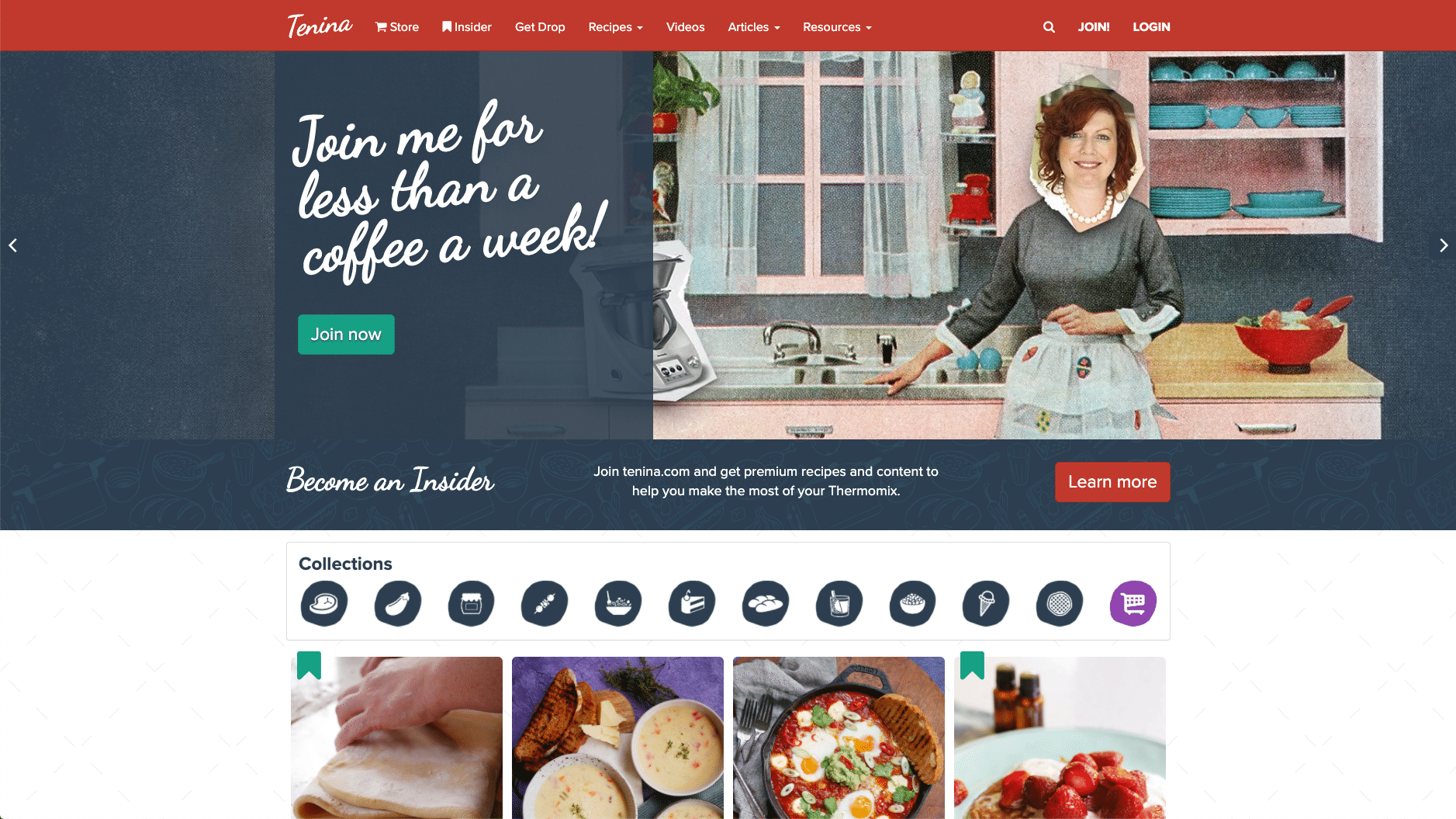 Tenina, libri e utensili da cucina