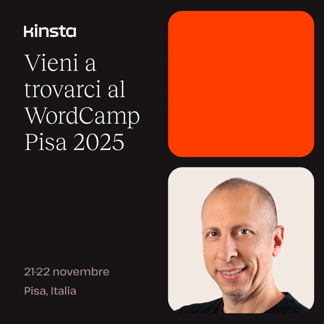Il rappresentante di Kinsta al WordCamp Pisa