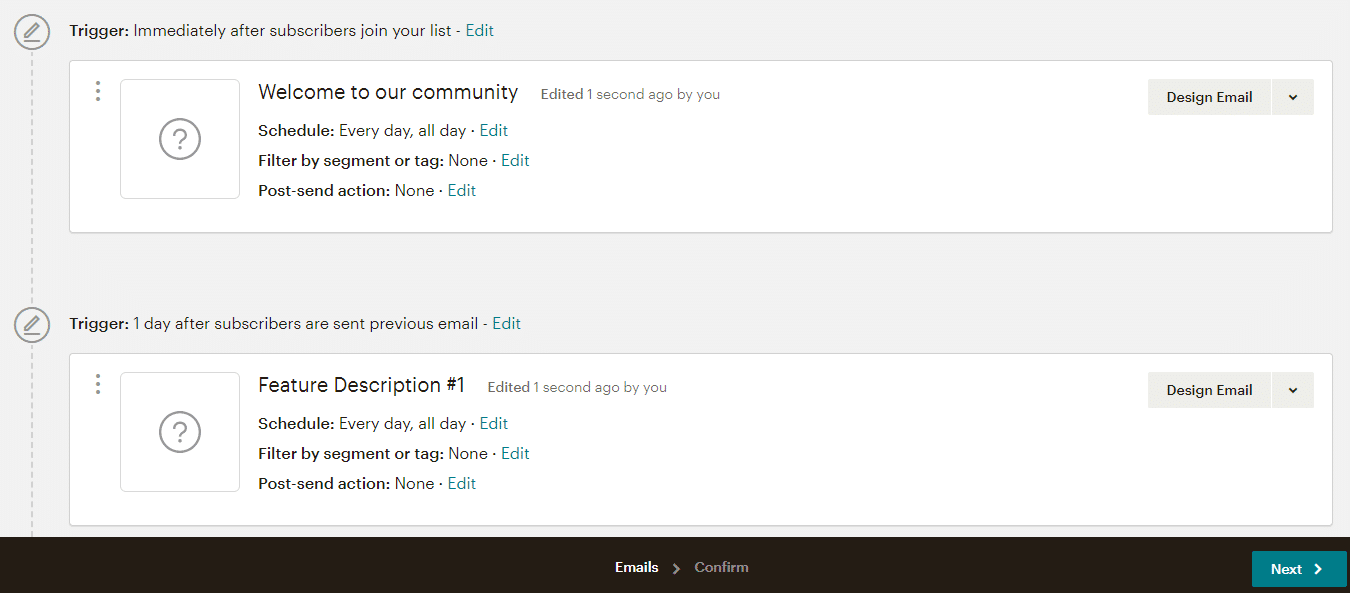 Mailchimpのメールテンプレート