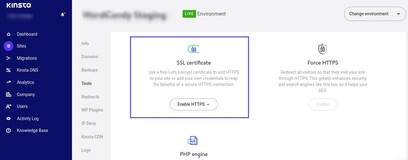 enable-ssl-certificate MyKinstaのSSL証明書機能
